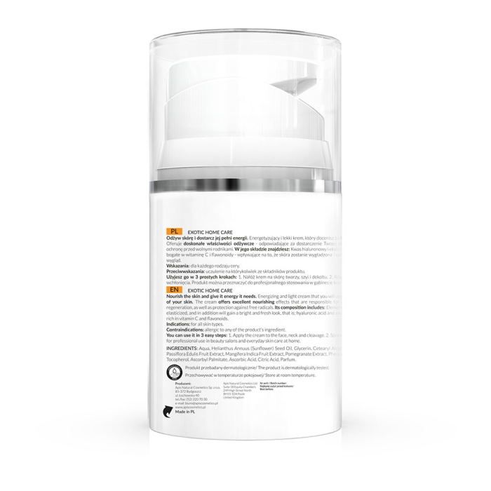 EXOTIC HOME CARE Krema za lice sa hijaluronskom kiselinom i vitaminom C 50ml  | APIS COSMETICS | Kozmo